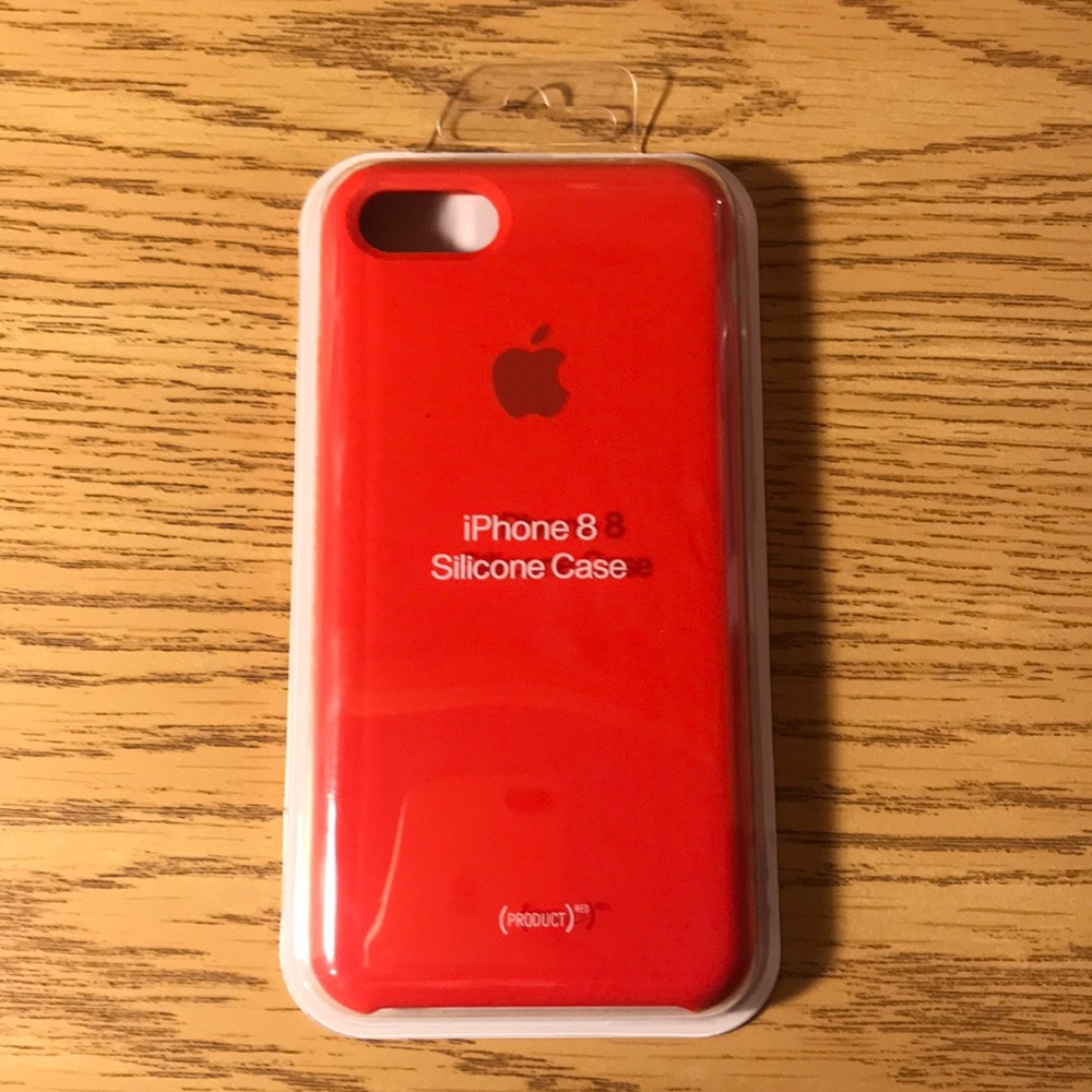 Red Iphone 8 case With screen protector